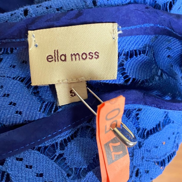 Ella Moss Ruffle Sleeve Royal Blue Dress Sz S - Picture 5 of 5